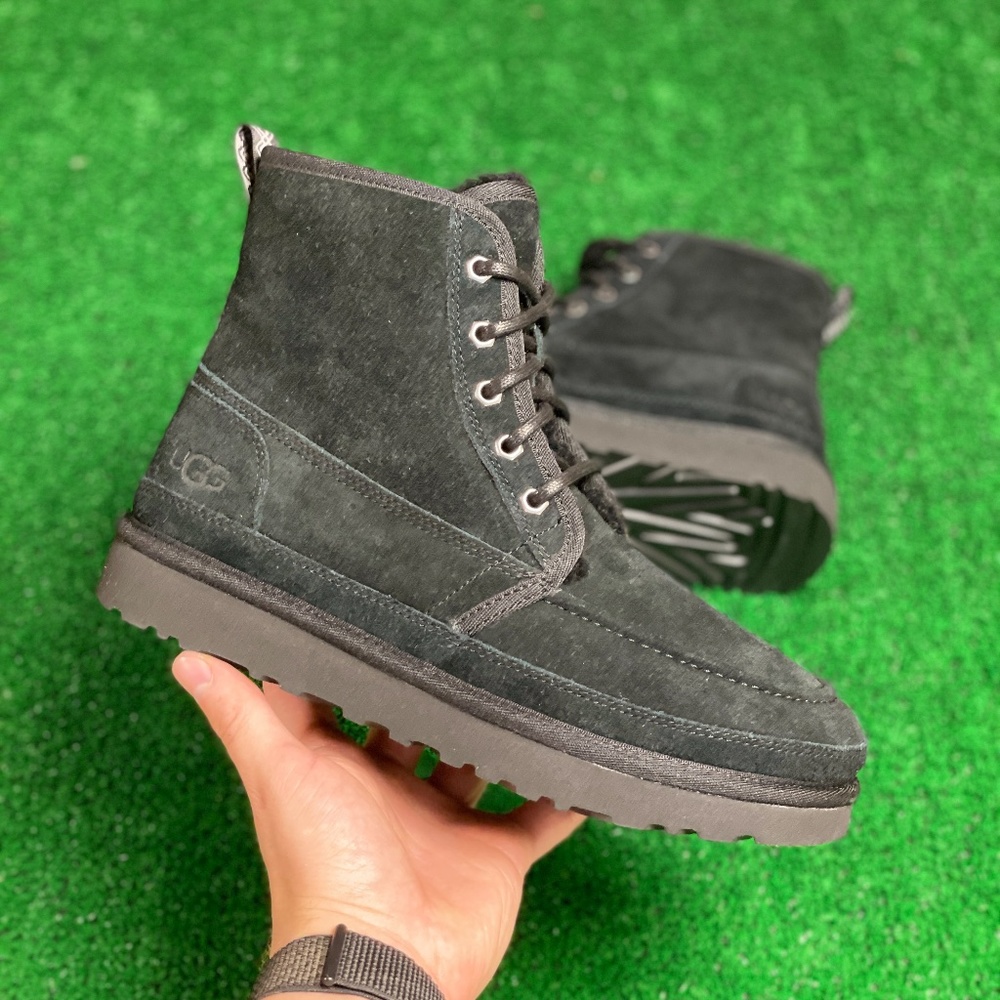 UGG Neumel High Moc Mens Suede Lace Up Boots Black 1120767 BLK NEW Multi Sz